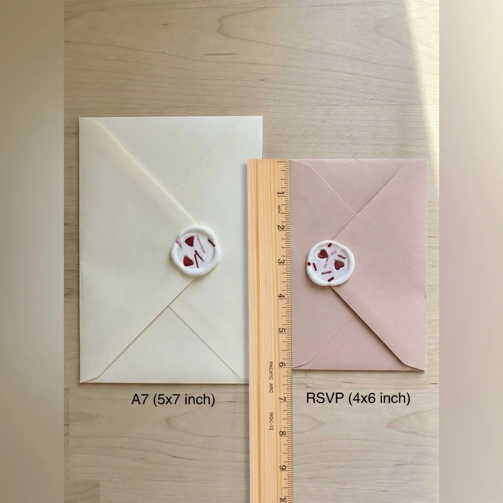 Royal Icing Sprinkle Wax Seals Peel & Stick Faux Icing Valentine Wedding Invite